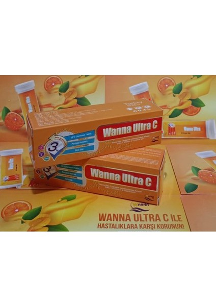 Ultra C_üçlü Etki C Vitamini D Vitamini Çinko Efervesan 15 Tablet 2 Li Paket