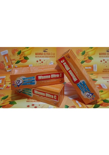 Ultra C_ Üçlü Etki C Vitamini D Vitamini Çinko Efervesan 15 Tablet 3'lü Paket