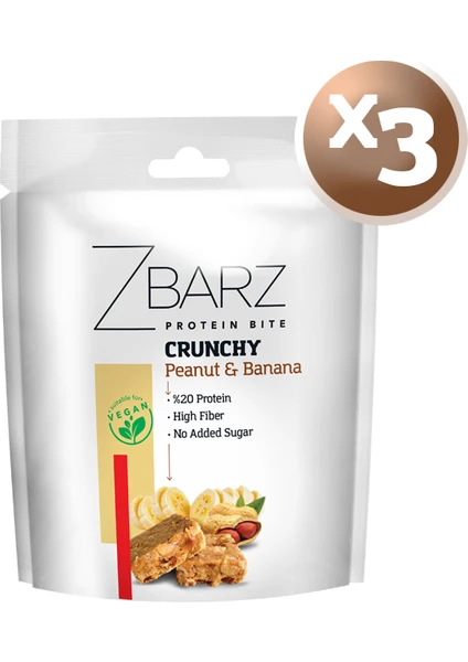 Crunchy Protein Bite Yer Fıstık- Muz 90 gr (3 Adet)