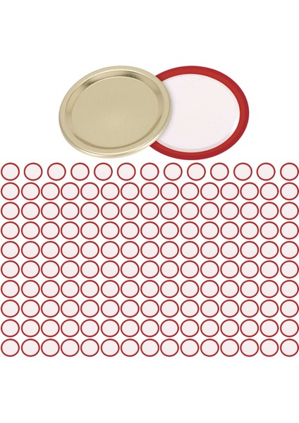 Top Için 150 Adet Düzenli Ağız Konserve Kapakları, Kerr Kavanozları, Konserve Için Bölünmüş Tip Metal Kavanoz Kapakları (70MM, Altın) (Yurt Dışından)