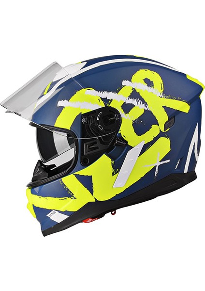 Güneş Vizörlü Çift Kabuk Full Face Lazer Rafale Kask