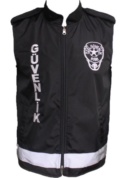 Özel Güvenlik Yeleği Reflektörlü Siyah