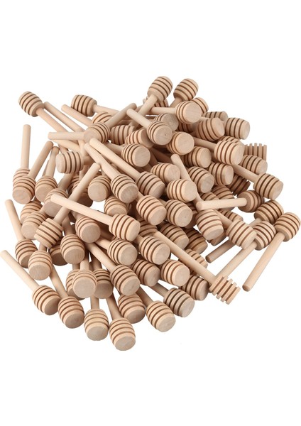 100 Paket Mini 3 Inç Ahşap Bal Kepçe Çubukları, Ayrı Ayrı Sarılmış, Bal Kavanozu Dağıtma Bal Sunucusu, Düğün Partisi Şekerleri (Yurt Dışından)