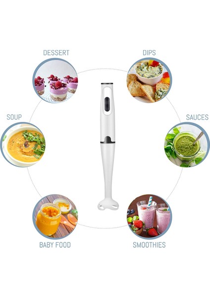 Daldırma Blenderi 300 Watt Turbo Çubuk El Blenderi, Güçlü Buz Kırıcı Tasarım Püreler Smoothie'ler, Beyaz Ab Fişi (Yurt Dışından) modelleri