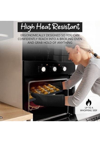 Silikon Fırın Eldiveni - Jet Siyah Fırın Eldiveni Isıya Dayanıklı Yumuşak Astar Silikon Fırın Eldiveni - Fırın Eldiveni Seti Siyah (Yurt Dışından) modelleri