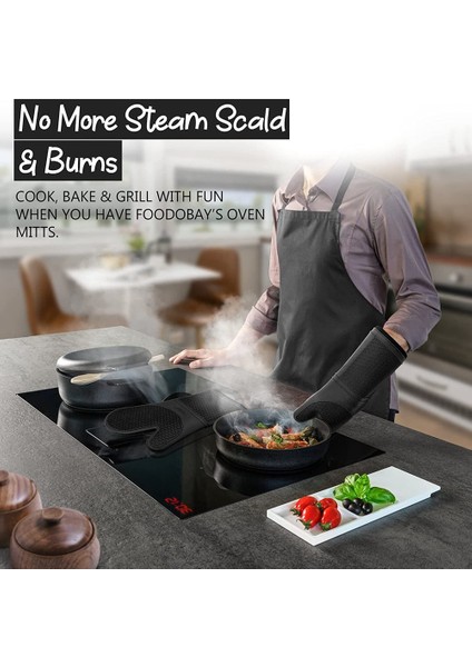 Silikon Fırın Eldiveni - Jet Siyah Fırın Eldiveni Isıya Dayanıklı Yumuşak Astar Silikon Fırın Eldiveni - Fırın Eldiveni Seti Siyah (Yurt Dışından) indirimleri