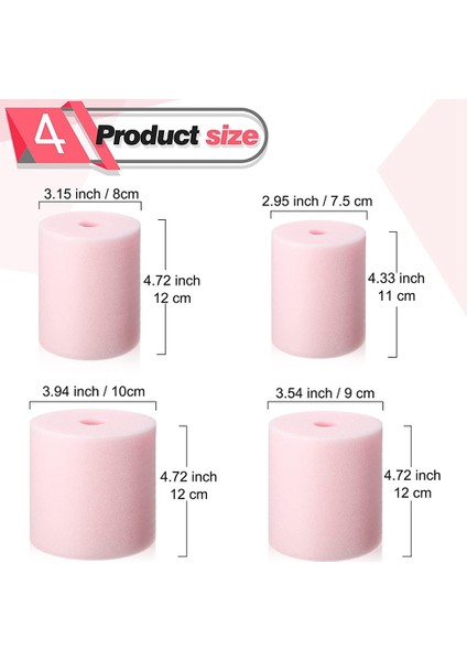 4 Boyut 8 Parça Bardak Turner Köpük Tumbler Ekleri 1/2 Inç Pvc Boru Tumbler Ekleri 10 Oz Ila 40 Oz Tüm Tumblerlar Için (Yurt Dışından)
