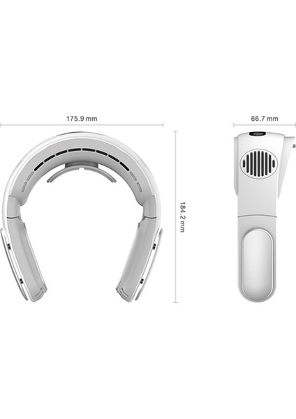 Boyun Soğutucu USB Güç Kaynağı Tipi Klima Soğutucu Boyun Soğutma Fanı Asılı Yaz Boyun Fanı, Mavi-Gri (Yurt Dışından)