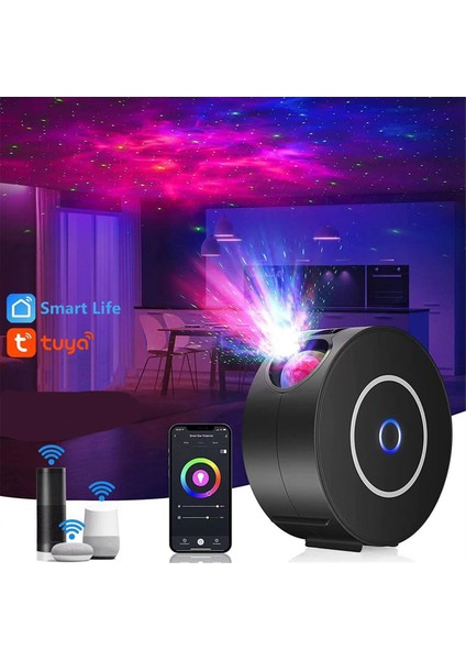 Tuya Wifi Akıllı Aurora Galaxy Yıldız Projektör Gece Lambası Alexa Ses Kontrolü App Kontrolü LED Işık Çocuk Bebek Hediye (Yurt Dışından)