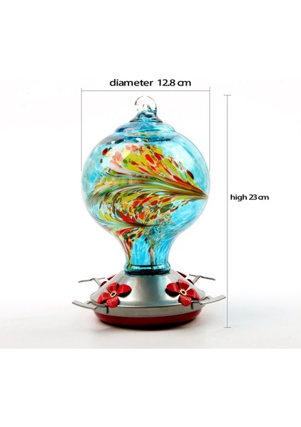 Dış Mekanlar Için Kuş Besleyiciler, El Üfleme Camlı Kuş Besleyici, Karınca Hendeği Kancası Dahil Kuş Besleyici(Mavi) (Yurt Dışından) fırsatları