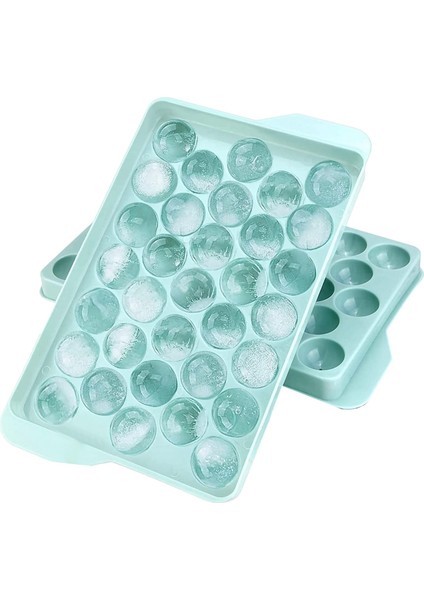 Kapaklı Mini Top Buz Küpü Kalıbı - Dondurucu Için Serbest Bırakılması Kolay Küçük Buz Topu Yapımcısı Kalıp Dayanıklı Buz Küpü Tepsisi Mavi (Yurt Dışından)