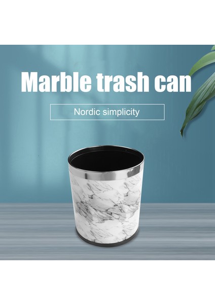 Mermer Desen 10L Çöp Kutusu Kovaları Çapı 23CM Yükseklik 27CM Çöp Kovaları Oturma Odası Banyo Mutfak Çöp Kovası Çöp Kutusu (Yurt Dışından) fiyatları