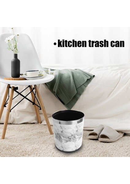 Mermer Desen 10L Çöp Kutusu Kovaları Çapı 23CM Yükseklik 27CM Çöp Kovaları Oturma Odası Banyo Mutfak Çöp Kovası Çöp Kutusu (Yurt Dışından) modelleri