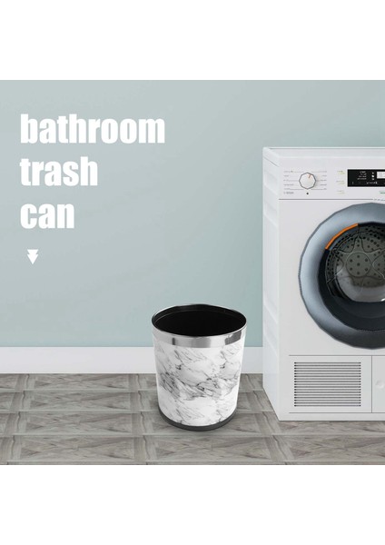 Mermer Desen 10L Çöp Kutusu Kovaları Çapı 23CM Yükseklik 27CM Çöp Kovaları Oturma Odası Banyo Mutfak Çöp Kovası Çöp Kutusu (Yurt Dışından) fırsatları