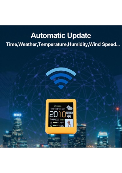 Akıllı Wıfı Hava Istasyonu Saat Dıy Sevimli Gıf Animasyonlar Masaüstü Dekorasyon Elektronik Albüm Fonksiyonu Mını Saat C (Yurt Dışından)