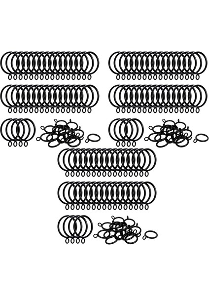 120 Paket 1.5 Inç (38MM) Iç Çaplı Metal Perde Halkaları Perdelik Kuşgözü Perde Halkaları - Siyah (Yurt Dışından)