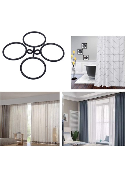 120 Paket 1.5 Inç (38MM) Iç Çaplı Metal Perde Halkaları Perdelik Kuşgözü Perde Halkaları - Siyah (Yurt Dışından) fırsatları