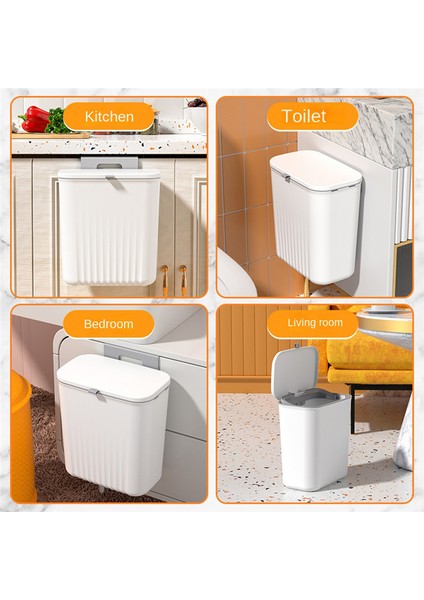 Mutfak Çöp Tenekesi Ev Dolabı Kapı Asılı Sürgülü Kapak Depolama Kovası Çöp Tenekesi Duvara Monte Çöp Tenekesi Gri (Yurt Dışından) modelleri