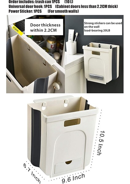 2.4 Galon Dolap Altı Çöp Tenekesi Dışarı Çekilebilir 10L Lavabo Altında Asılı Çöp Tenekesi Mini Küçük Katlanabilir Araba Çöp Tenekesi (Yurt Dışından) modelleri