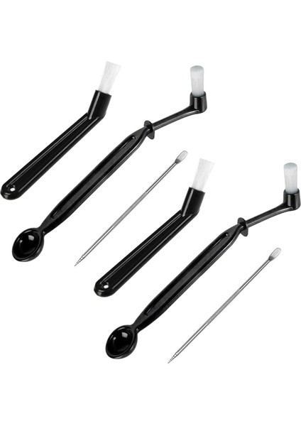 Kahve Makinesi Temizleme Fırçası, Espresso Makinesi Grup Başlığı Için Kaşık Alet Seti, 6'lı Paket, Siyah (Yurt Dışından)