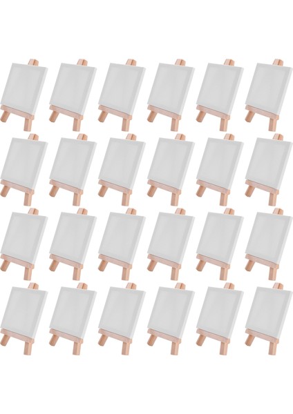 24 Takım Sanatçılar 5 Inç Mini Şövale + 3 Inç X3 Inç Mini Tuval Seti Boyama Zanaat Dıy Çizim Küçük Masa Şövale Hediye (Yurt Dışından) fiyatları