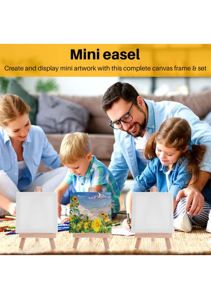 24 Takım Sanatçılar 5 Inç Mini Şövale + 3 Inç X3 Inç Mini Tuval Seti Boyama Zanaat Dıy Çizim Küçük Masa Şövale Hediye (Yurt Dışından) indirimleri