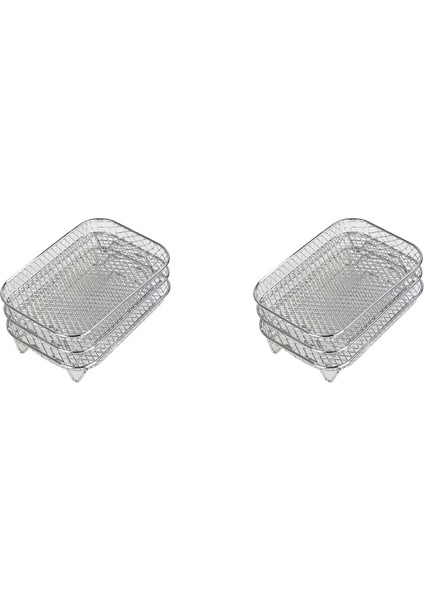 Ninja Çift Hava Fritöz Için 2x Hava Fritöz Rafı, 3 Katmanlı Gıda Kurutucu Raf Tost Rafı Izgara Hava Fritöz Aksesuarları (Yurt Dışından)