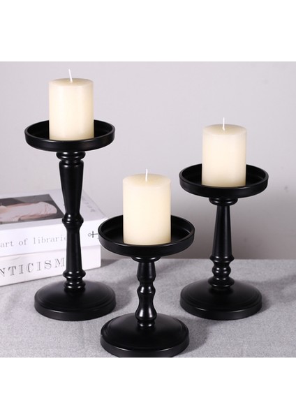 3 Adet Sütunlu Siyah Mumluk, Metal Mumluk, Aile Düğün Yıldönümü Partisi Için Harika Dekorasyon (Yurt Dışından) fiyatları