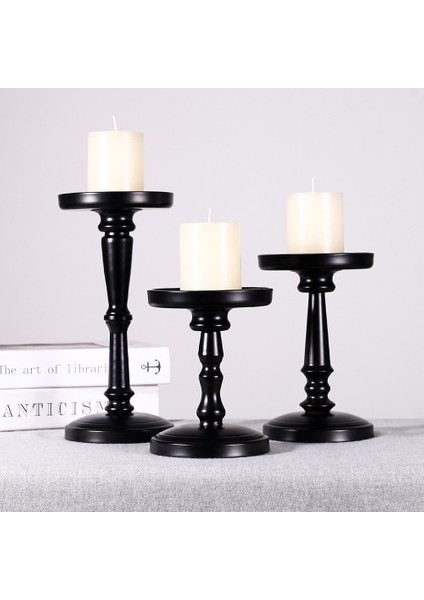 3 Adet Sütunlu Siyah Mumluk, Metal Mumluk, Aile Düğün Yıldönümü Partisi Için Harika Dekorasyon (Yurt Dışından) indirimleri