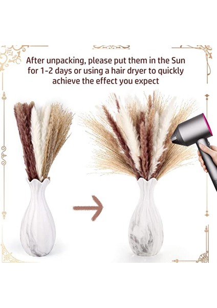 60 Parça Kurutulmuş Pampas Otu - Boho Dekor Ev Çiçek Aranjmanları Için Doğal Kurutulmuş (Yurt Dışından) modelleri