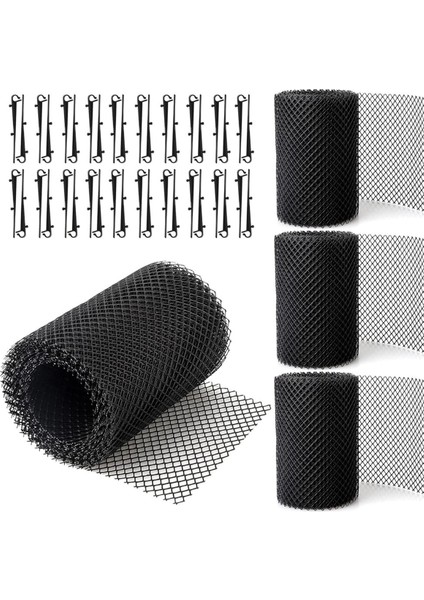 4 Paket Oluk Koruması Örgü Ruloları, 20 Feet Oluk Yaprak Muhafızları, 40 Klip Kancalı, Yaprakları Önleyen Dıy Yağmur Oluk Kapakları (Yurt Dışından)