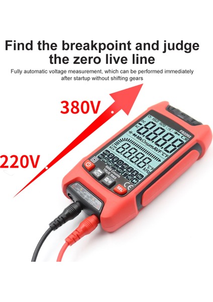FS2202 Otomatik Aralık Multimetre 9999 Sayımlar Trms Ac Dc Voltmetre Amp Ncv Direnç Kapasite Transistör Test Cihazı Kırmızı (Yurt Dışından) fiyatları