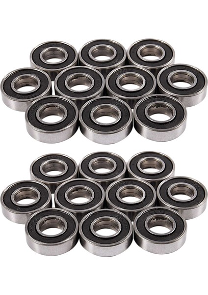 6001RS Sabit Bilyalı Rulman 28 x 12 x 8 mm 20 Parça, Gümüş ve Siyah (Yurt Dışından)