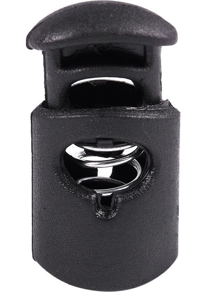 Çap 8 mm Delikli, Kordon Durdurucu Bağcıklı Çıtçıtlı Kanca, Siyah, 20 Adet (Yurt Dışından)