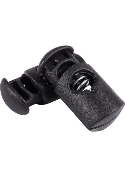 Çap 8 mm Delikli, Kordon Durdurucu Bağcıklı Çıtçıtlı Kanca, Siyah, 20 Adet (Yurt Dışından)