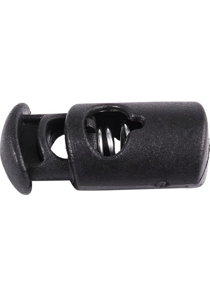 Çap 8 mm Delikli, Kordon Durdurucu Bağcıklı Çıtçıtlı Kanca, Siyah, 20 Adet (Yurt Dışından)