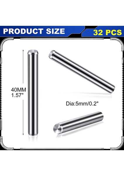32 Adet 5 mm x 40 mm Raf Destekleri Mandal Raflar Dübel Pimleri Paslanmaz Çelik Raf Pimleri Metal Kitaplık Mandalları Desteği (Yurt Dışından) fiyatları
