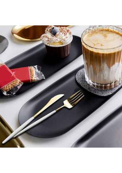 Oval Saklama Tepsisi Ürün Tepsisi Oval Kozmetik Tepsileri Mumlar Tepsi Siyah Servis Tepsileri Büfe Tabağı Ev Dekorasyonu Için (Yurt Dışından) fiyatları