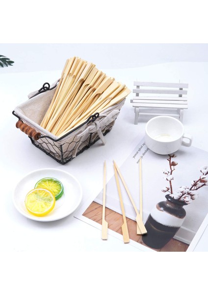 500 Adet Bambu Kürek Şiş Barbekü Bambu Şiş Barbekü Kebap Kokteyl Büfeleri Için Kokteyl Çubukları Parti 12 cm (Yurt Dışından) modelleri