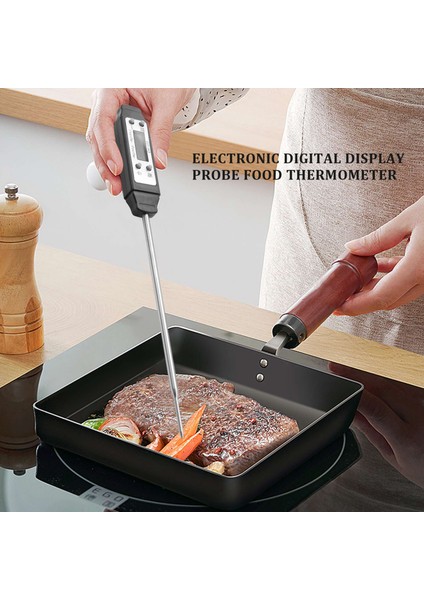 Yemek Pişirme Termometresi Dijital Anında Okuma Et Termometresi Barbekü Termometresi Yüksek Hassasiyetli Mutfak Termometresi Yağ Süt Çay Bira (Siyah) (Yurt Dışından)
