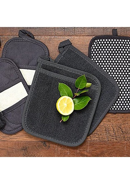 Adet Tencere Nihalesi Pamuklu Bez Pot Tutucular Ilmekli Eldiven Havlu Tencere Mutfak Tutucular Yastık Cep Aracı Potholder Eldiven Kırmızı (Yurt Dışından)