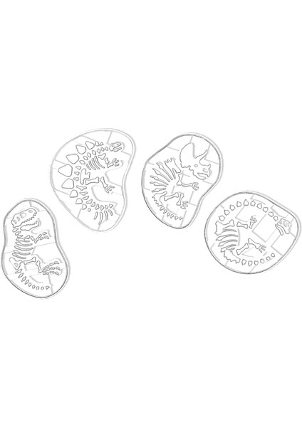 Dinozor Çerez Fosili Çerez Kesici 4 Adet Dinozor Kemik Fosili Kalıp Pişirme Meraklıları Için (Yurt Dışından)