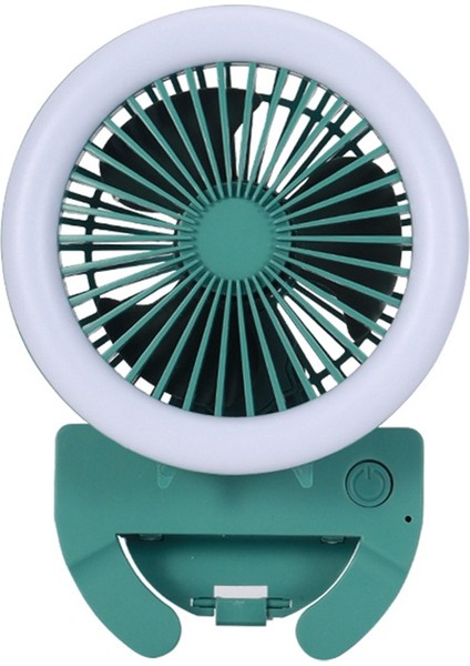 Cep Telefonu Işıklı Klipsli Fan Taşınabilir Mini Fan Öğrenci Yurdu Şarj Edilebilir USB Masaüstü Vantilatör Gece Lambası ile C (Yurt Dışından)