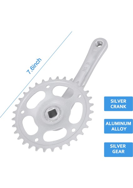Bisiklet Aynakol Bisiklet Aynakol Pedalları 32T Krank 165MM Tek Hız Bisiklet Aynakol (Yurt Dışından)