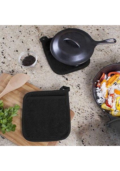 Adet Tencere Nihalesi Pamuklu Bez Pot Tutucular Ilmekli Eldiven Havlu Tencere Mutfak Tutucular Yastık Cep Aracı Potholder Eldiven Kırmızı (Yurt Dışından)