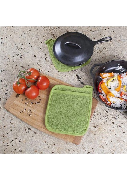Adet Tencere Nihalesi Pamuklu Bez Pot Tutucular Ilmekli Eldiven Havlu Tencere Mutfak Tutucular Yastık Cep Aracı Potholder Eldiven Kırmızı (Yurt Dışından)