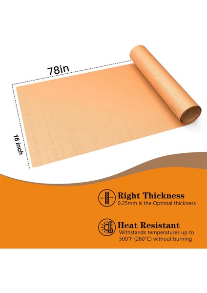 Fırının Tabanı ve Pfoa Içermeyen, Kalın Ağır Hizmet Yapışmaz Fırın Paspasları Için 78 Inç Rulo Bakır Fırın Gömlekleri Kahverengi (Yurt Dışından) fiyatları