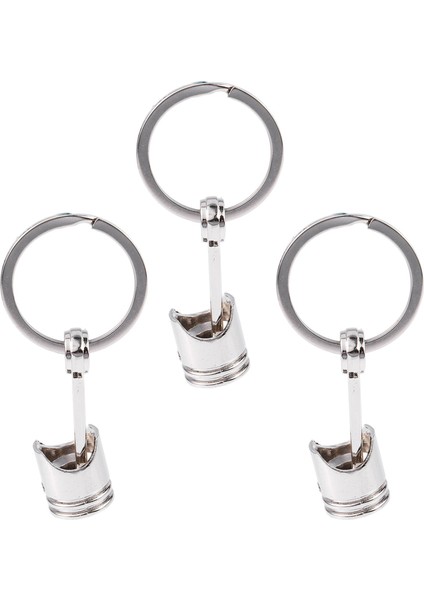 3x Araba Motoru Piston Anahtarlık Zinciri Anahtarlık Anahtarlık Gümüş (Yurt Dışından)