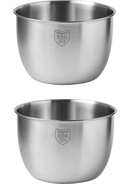2x Mutfak Paslanmaz Çelik 304 Karıştırma Kabı Derin Tasarım Pişirme Pişirme Kek Ekmek Salata Mutfak Mikseri Kase, 3600 ml (Yurt Dışından)