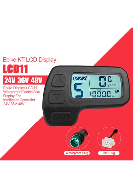 Ebike Ekran KT-LCD11 Mini Ekran 24V 36V 48V Su Geçirmez Fiş Elektrikli Bisiklet Ekranı Kunteng Denetleyici Ebike Paneli (Yurt Dışından)